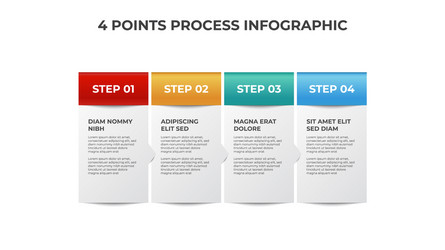 4 points list diagram ascending block Royalty Free Vector