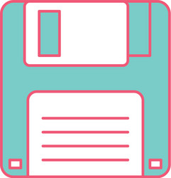 Floppy disk icon data backup retro vector