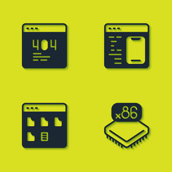 set page with a 404 error processor microcircuits vector image