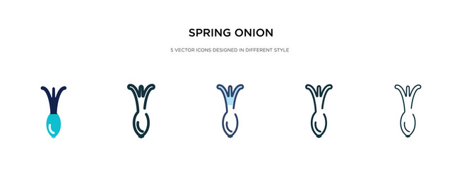 Spring onion icon in different style two colored vector