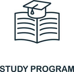 study program icon from e-learning collection vector image