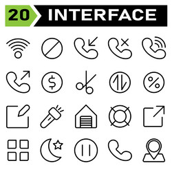 User interface icon set include connection vector