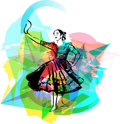 woman dancing marinera vector