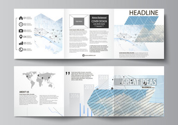 Business templates for tri fold square design vector