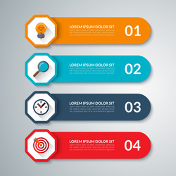 infographic elements template with 4 steps vector image