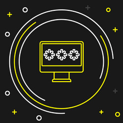 line monitor with password notification icon vector image