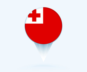 map pointer with flag of tonga vector image