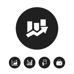 set of 5 editable statistic icons includes vector image