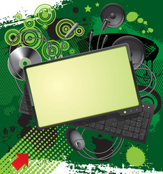 Technology Banner with Computer Elements vector image