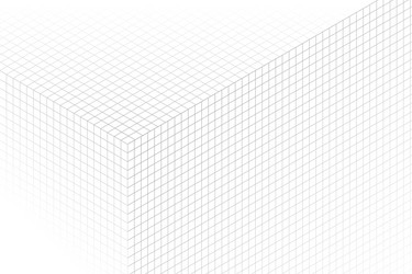 geometric 3d cube grid line mesh pattern on white vector image