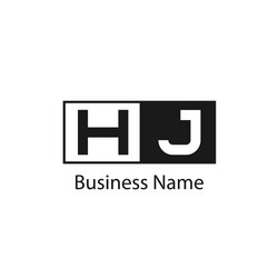 initial letter hj logo template design vector