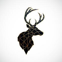 portrait of majestic forest deer golden vector