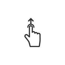 Swipe up or scroll icon pointing hand with arrow vector