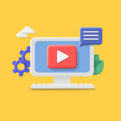 web gallery development site with video player vector image