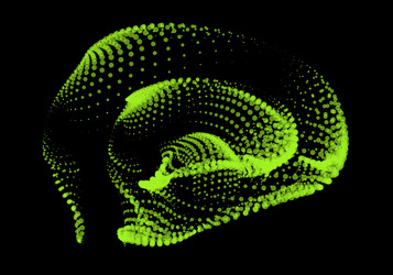 3d dynamic node of big data dots science wave vector image
