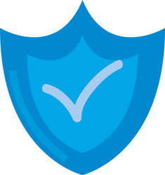 Check mark inside shield security system fill vector