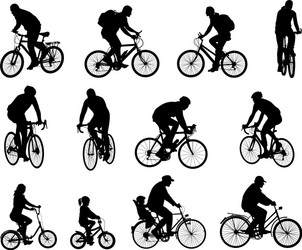 Cycling Silhouettes Vector Image