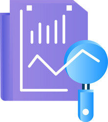 file static search computing flat color icon vector image