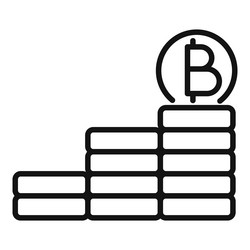 cash payment fintech icon outline bitcoin vector