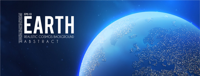 eath planet in space with lights realistic vector image