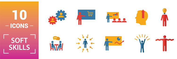 soft skills icon set include creative elements vector image