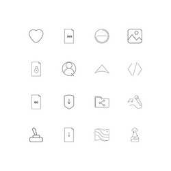 files and folders sign linear thin icons set vector image