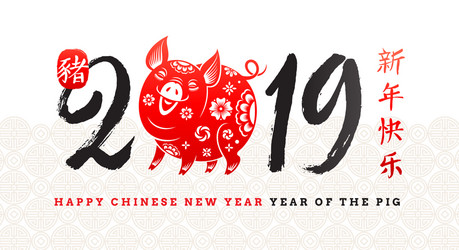 Happy chinese 2019 new year vector