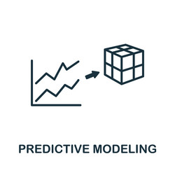 predictive modeling icon monochrome simple line vector image