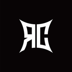 Rc monogram logo with shield shape design template