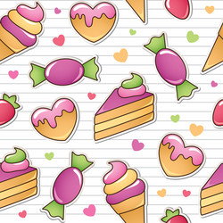 Birthday seamless pattern with sweets - ice cream Vector Image
