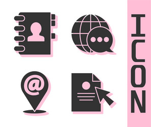 set document and cursor address book location vector image