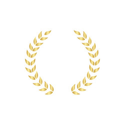 golden circular laurel or olive greek wreath vector