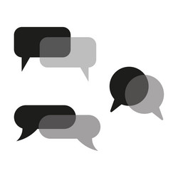 message icons in line chat dialogue bubble text vector image