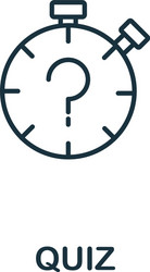 quiz icon from e-learning collection simple line vector image