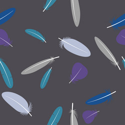 Seamless minimalistic pattern with feathers vector