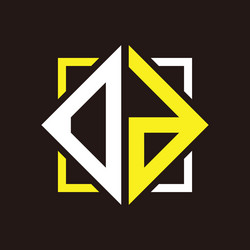 o d initials quadrangle monogram with square vector image