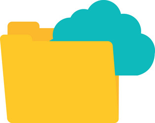 folder data clouds system technology connect vector image