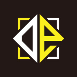 o e initials quadrangle monogram with square vector image