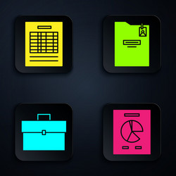 set document with graph chart report file vector image