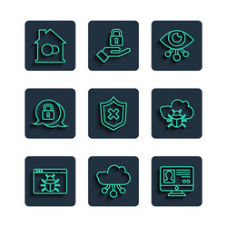 set line system bug internet of things create vector image