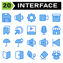 user interface icon set include save storage data vector image