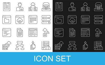 set line server data web hosting cloud technology vector image