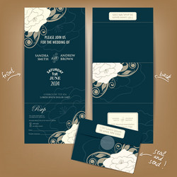 dark seal and send wedding invitation vector