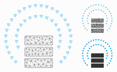 database sphere shield mesh wire frame vector image
