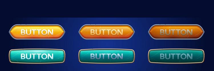 medieval ui game button frame sprite for animation vector image
