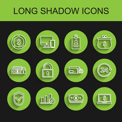 set line shield with check mark schedule chart vector image