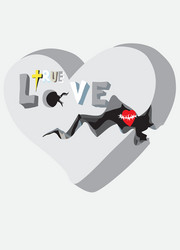 True love waits print Royalty Free Vector Image