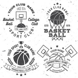 Basketball College Badge Set Vector Image