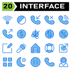 User interface icon set include connection vector