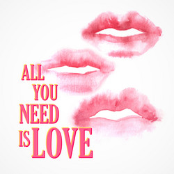 Inscription all you need is love poster vector